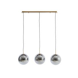 Hanglamp Medina 3 bollen glas smoke+goud | 2974465