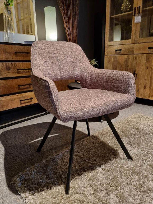 Armstoel Pink stof hyacinth