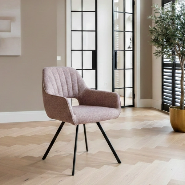 Armstoel Pink stof hyacinth