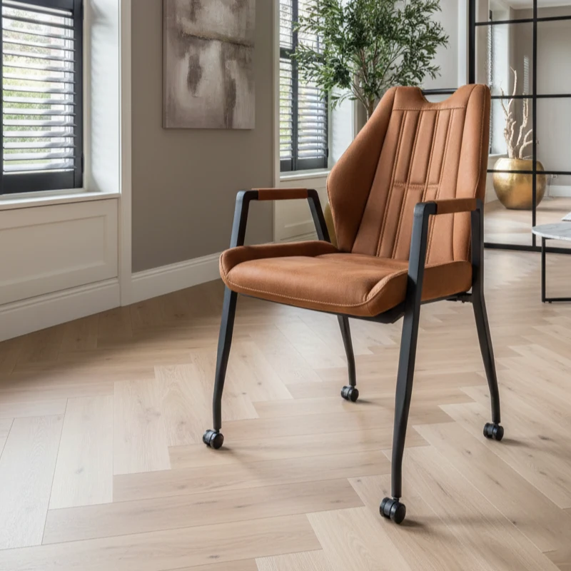 Armstoel Sun microvezel cognac