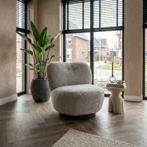 Draaifauteuil Turn Teddystof grijs