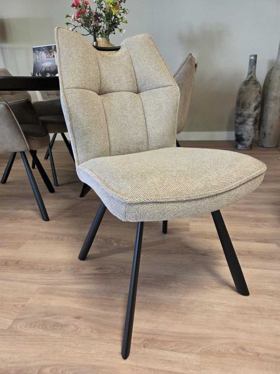 Eetkamerstoel Overijssel meubelstof taupe