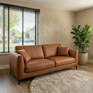 Enschede 3-zitsbank Microleder Cognac