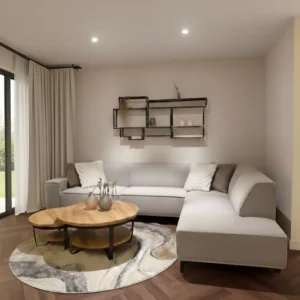 Gelderland hoekbank trendy beige stof