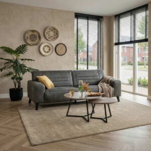 Groningen 2,5-zitsbank Microleder Liver