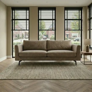 Heerenveen bankstel Microvezelstof taupe