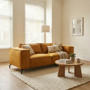 Hengelo 3-zitsbank microvezel cognac 235cm