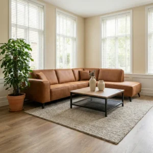 Hoekbank Pieter Microleder Bull Cognac