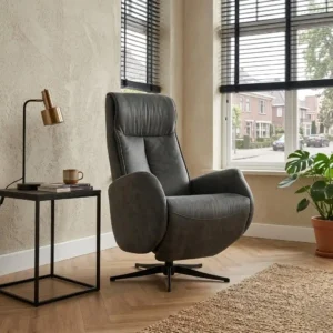 Relaxfauteuil Borne Microvezel Antraciet