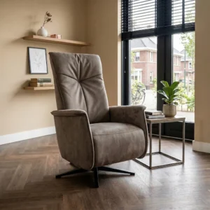 Relaxfauteuil Brummen leder draaistoel met sta-op