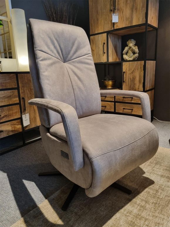 Relaxfauteuil Zelhem leder draaistoel met sta-op