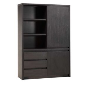 Wandkast Hoogeveen zwart 2 deurs 138cm