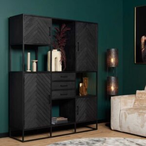 Vakkenkast New York XXL mango black 160cm
