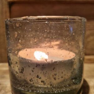Waxinehouder bubbel glas klein