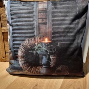 Kussen Velvet antraciet kandelaar 40x40