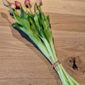 Kunstbloem bos tulpen roze