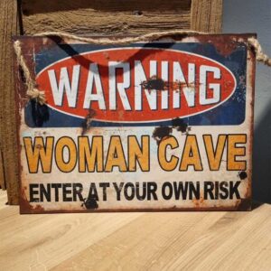 Metalen tekstbord Womancave