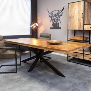 Langwerpige mango hout eettafel Hengelo 220x100cm