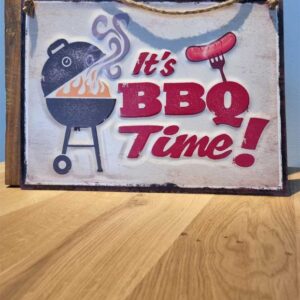 Metalen tekstbord BBQ Time