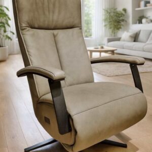 Relaxfauteuil Deurningen leder draaistoel met accu
