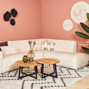 Ronde salontafel set Austin mangohout naturel
