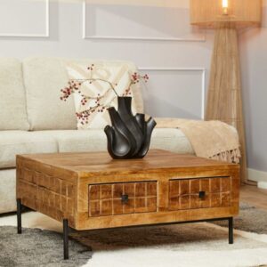 Salontafel Brandy mangohout naturel vierkant