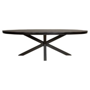 Eetkamertafel Denver ovaal mango zwart 180cm