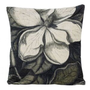 Kussen Velvet bloem grijs 45x45
