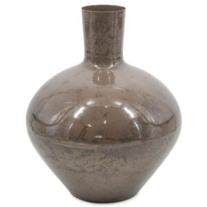 Metalen vaas brown marble 42cm hoog