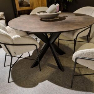 Eetkamertafel Zen rond 110cm HPL bruin