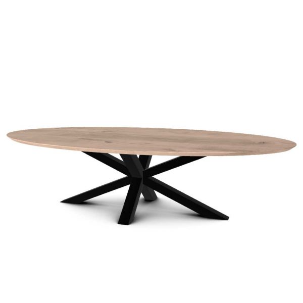 Eetkamertafel eikenhout Ovaal matrix poot
