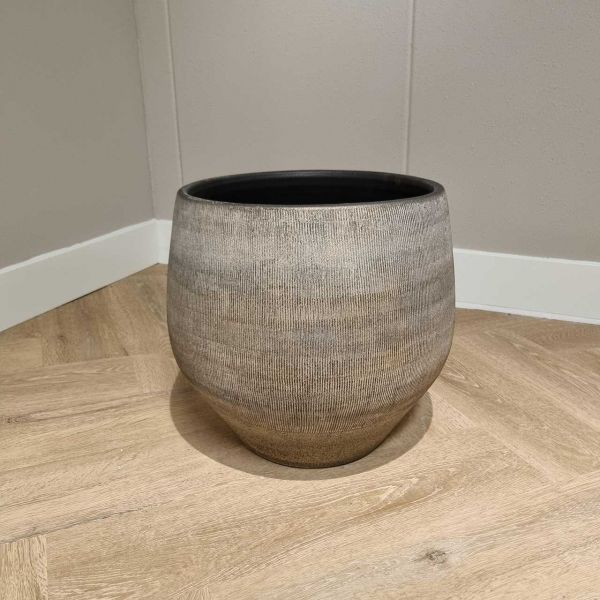 Pot Keramiek Hengelo D39H35CM zwart/goud