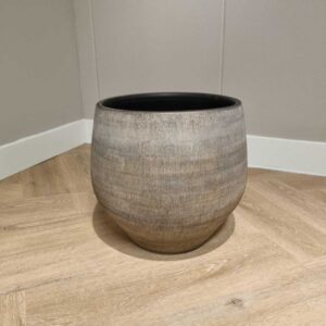 Pot Keramiek Hengelo D36H32CM zwart/goud