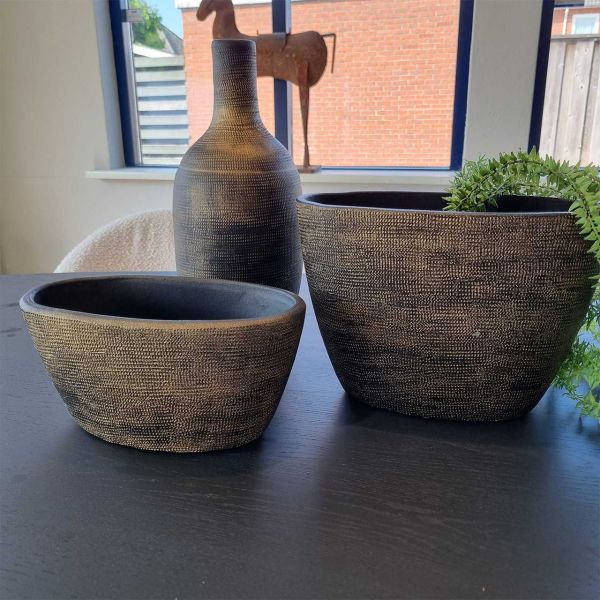 Vaas Ovaal Oldenzaal L29D15H14CM goud - bruin