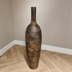 Keramiek XXL Fles Oldenzaal D23H80CM goud - bruin