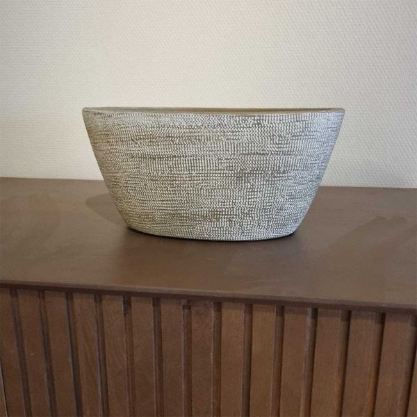Keramiek Vaas ovaal Borne L29D15H14CM taupe