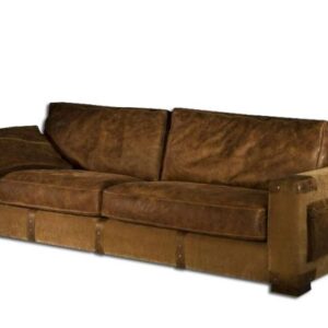 Hunter 3-zitsbank Africaleder Tabac / canvas