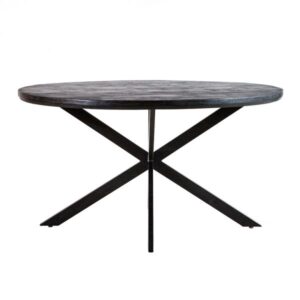 Eettafel Rueben Mango Zwart Ovaal 180cm