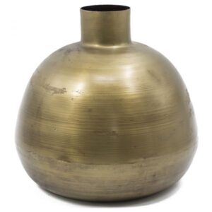 Metalen vaas goud middel 27x27cm