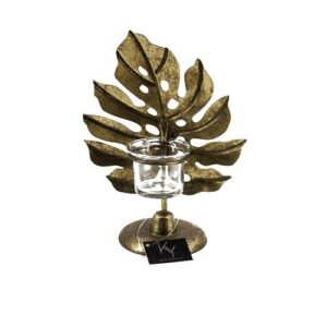 Kaarsenstandaard Blad Goud Klein