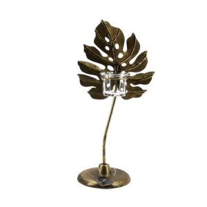 Kaarsenstandaard Blad Goud Groot