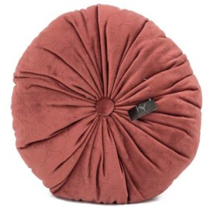 Kussen Velvet rond rood 40cm