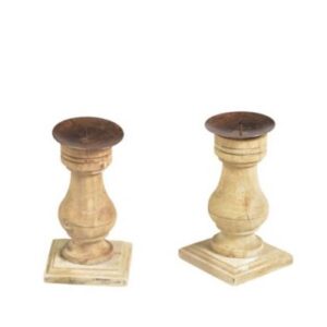 Houten kandelaar 17cm