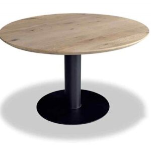Ronde eetkamertafel Solid eiken facetrand
