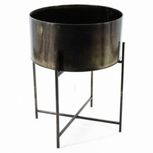 Plantentafel rond metaal bruin 82cm