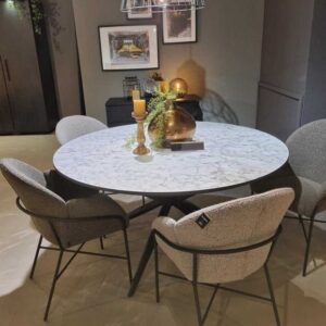 Eettafel Deventer Marmer wit rond 140cm