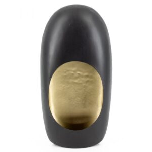 Windlicht Standing Egg zwart large