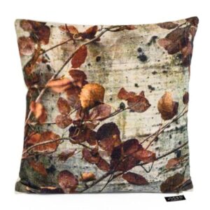 Kussen Velvet herfstbladeren rood 45x45