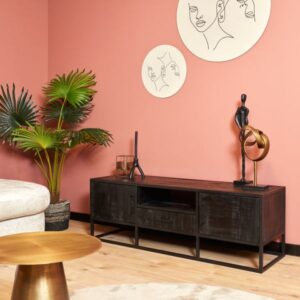 TV meubel Denver mangohout black 145cm