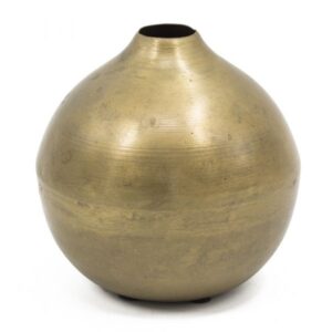 Metalen bolvaasje goud 12cm